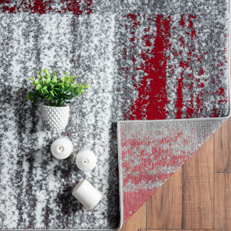 Orren Ellis Alayo Abstract Red Area Rug Wayfair